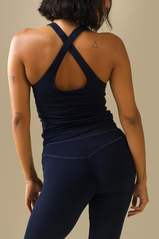 Cross Drop Top (Navy)