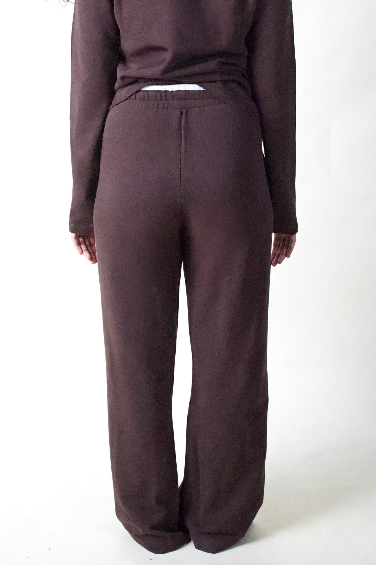 CONTRAST TRACKPANTS (BROWN/WHITE)