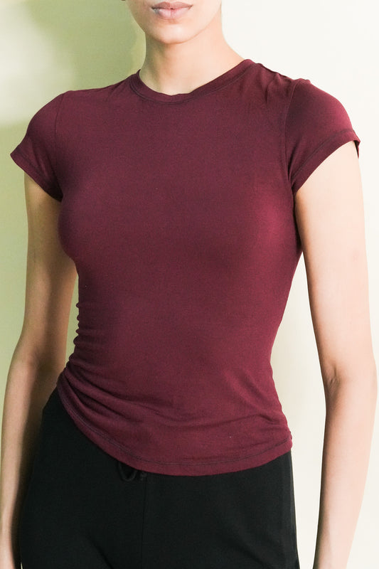 SOFT SCULPT TEE (WINE RED)