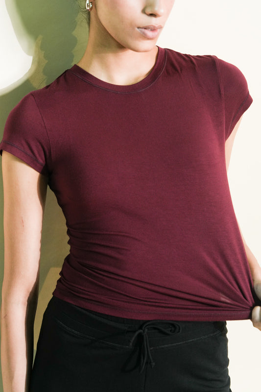 Soft Sculpt Tee (Wine Red)
