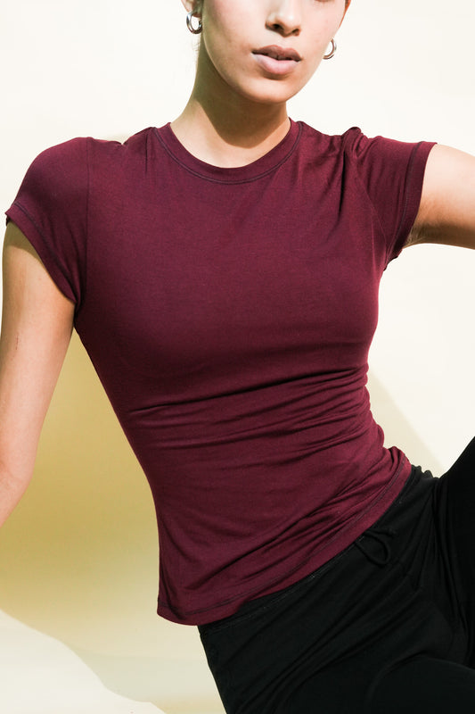 Soft Sculpt Tee (Wine Red)