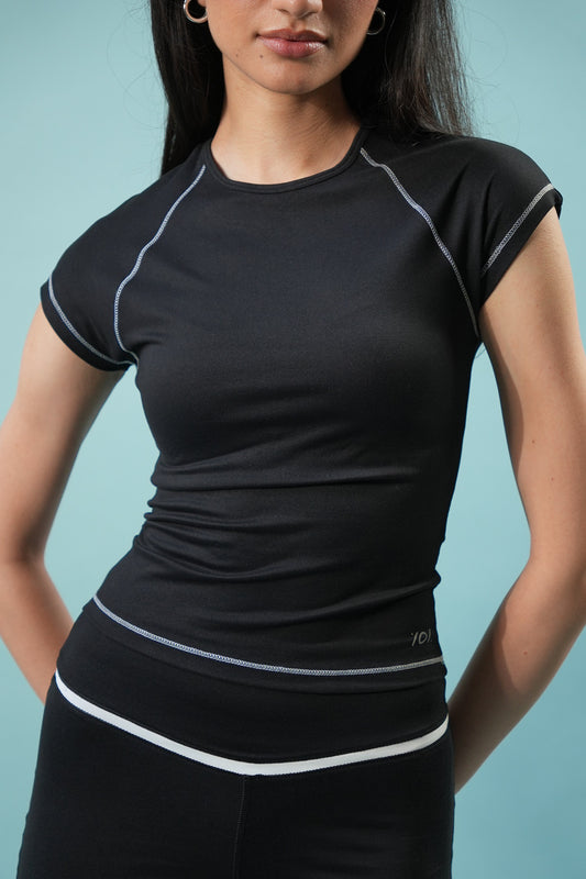MUSCLE TEE (Black/White)