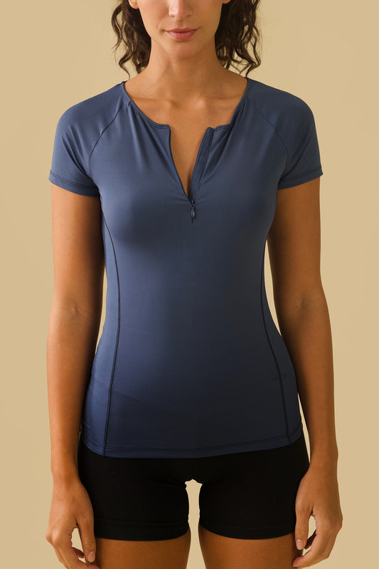 MOTION ZIP TEE (deep blue)