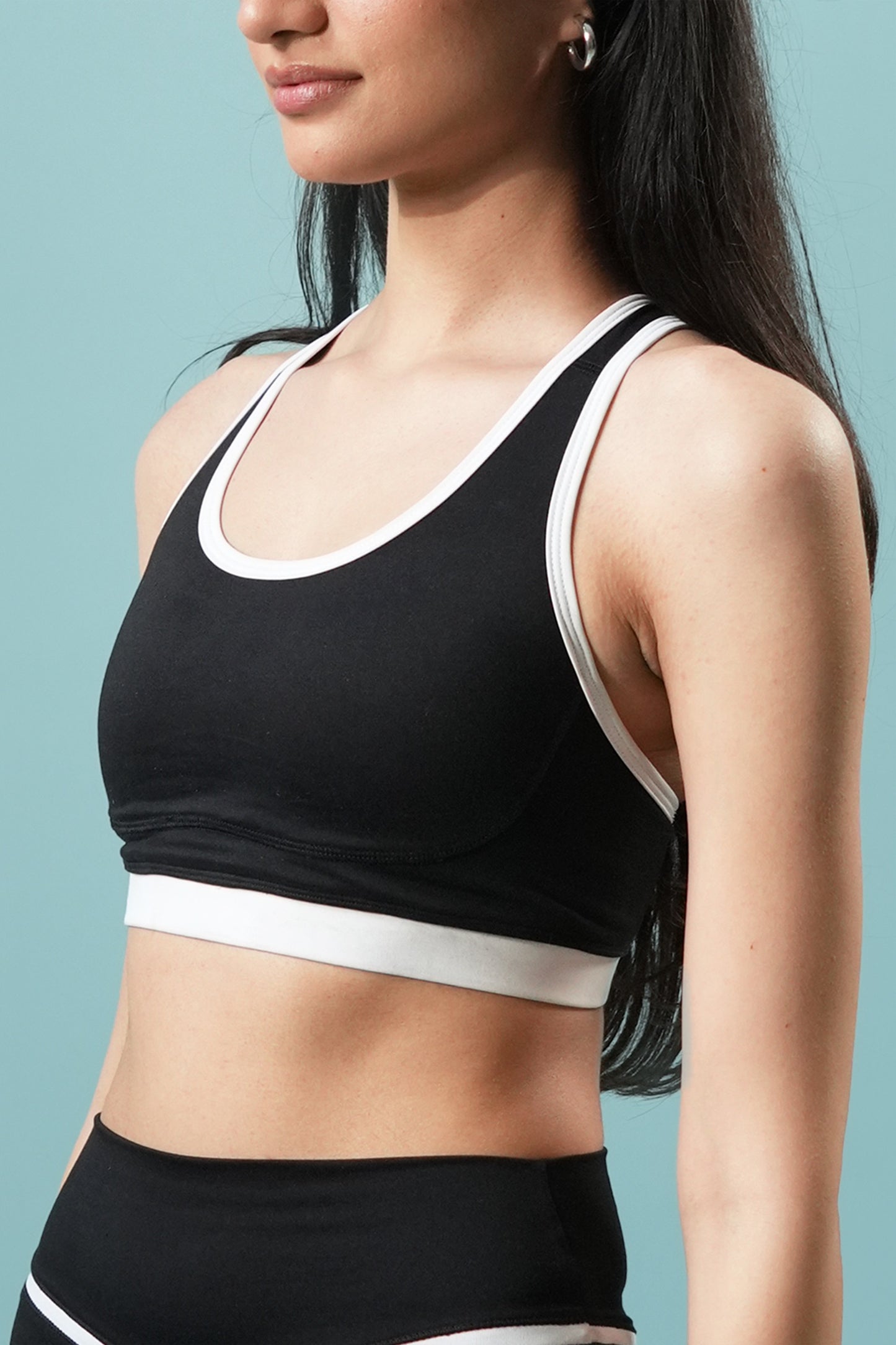 RACERBACK BRA (Black/White)