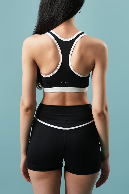 RACERBACK BRA (Black/White)