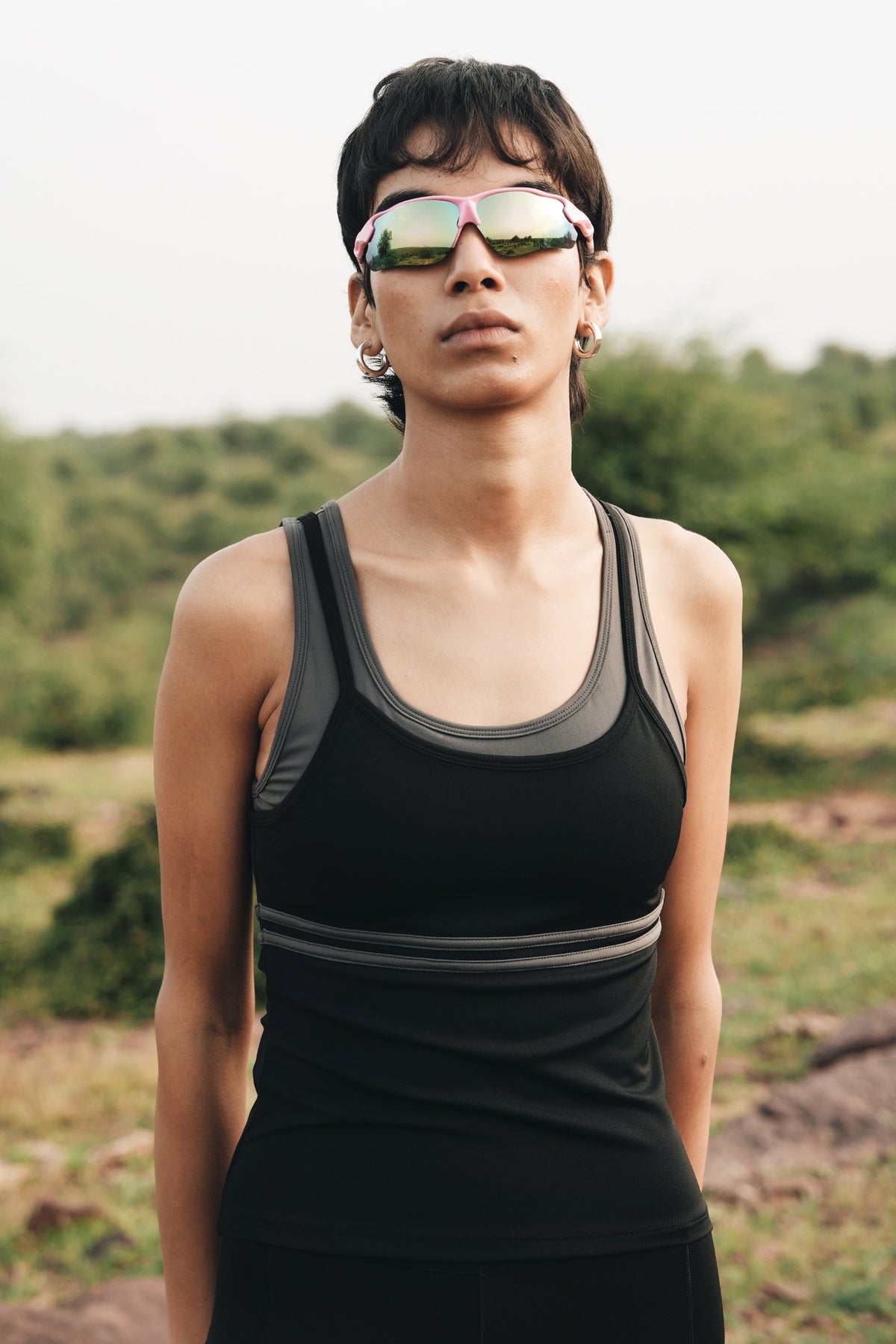 DOUBLE CONTRAST TANK (Black+Grey)