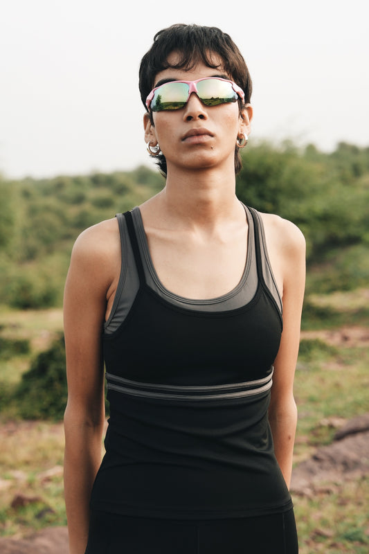 DOUBLE CONTRAST TANK (Black+Grey)