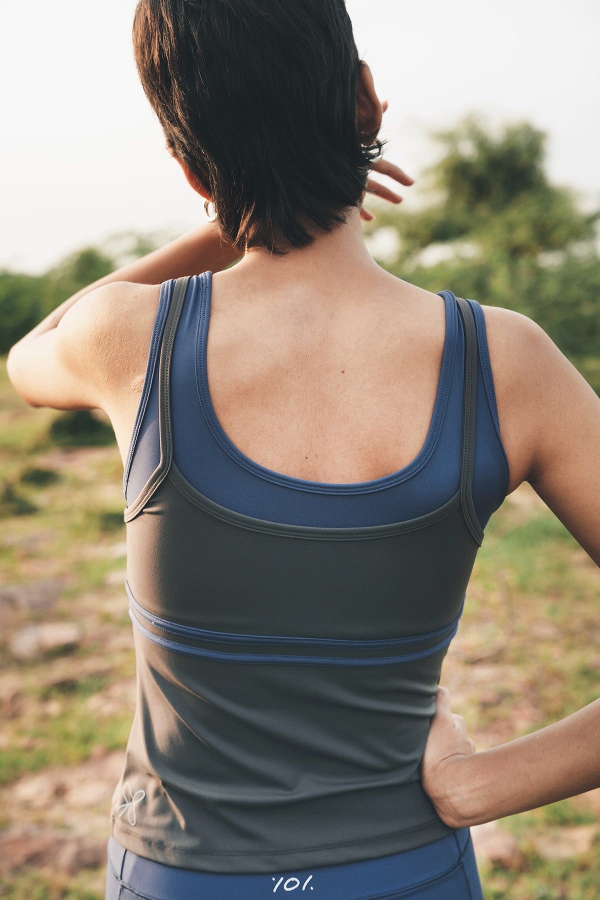 DOUBLE CONTRAST TANK (Grey+Blue)