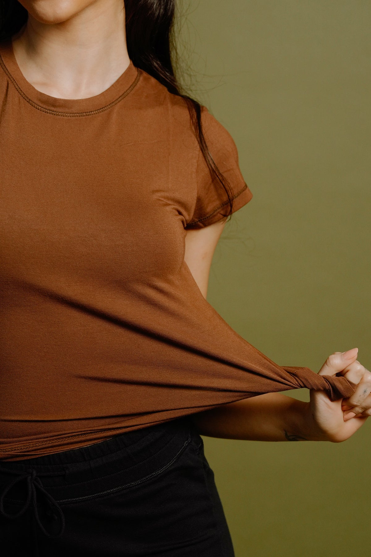 Soft Sculpt Tee (Cocoa Brown)