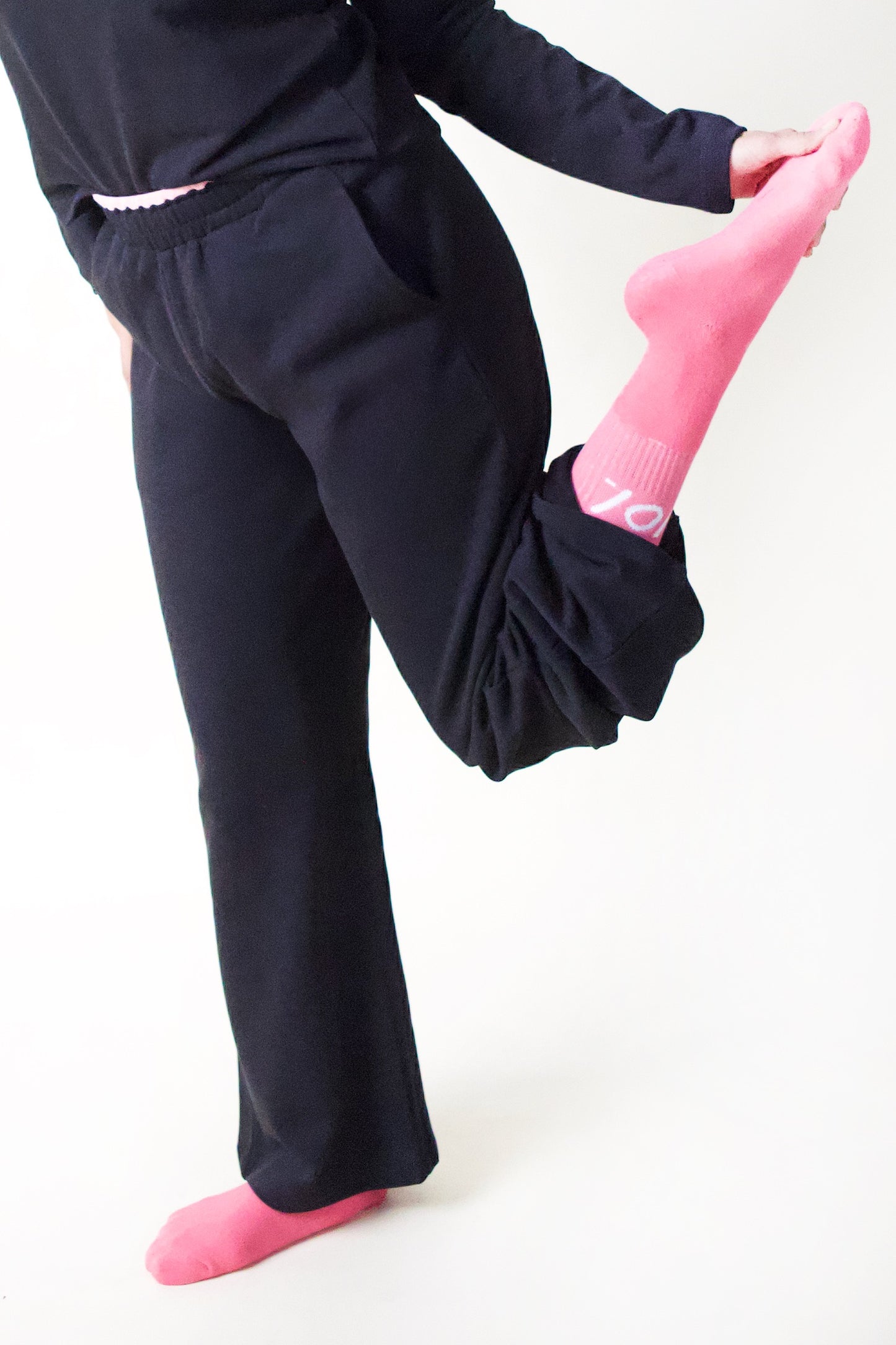 CONTRAST TRACKPANTS (BLACK/PINK)