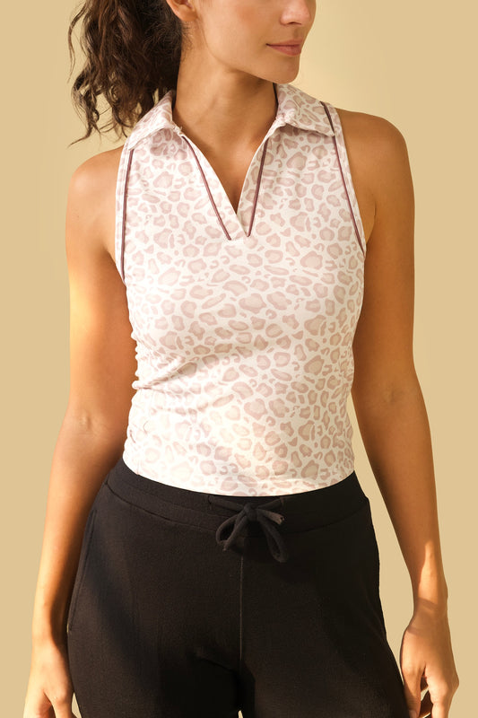 LONG LENGTH LEOPARD TANK (pink)