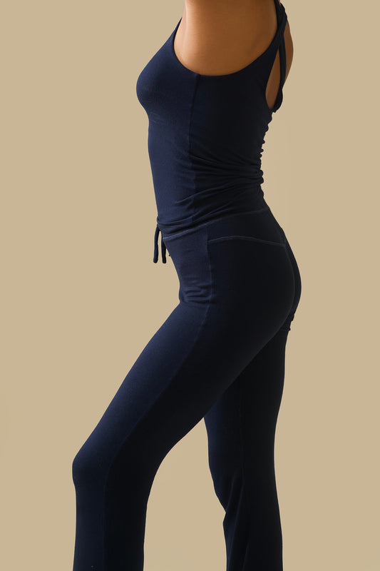 SOFT FLARED PANTS (navy)