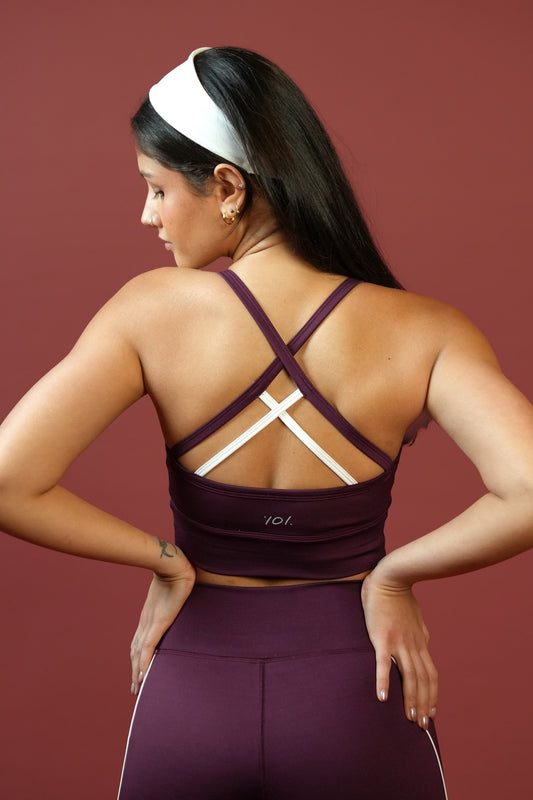 DOUBLE-CROSS BRA (PLUM RED)