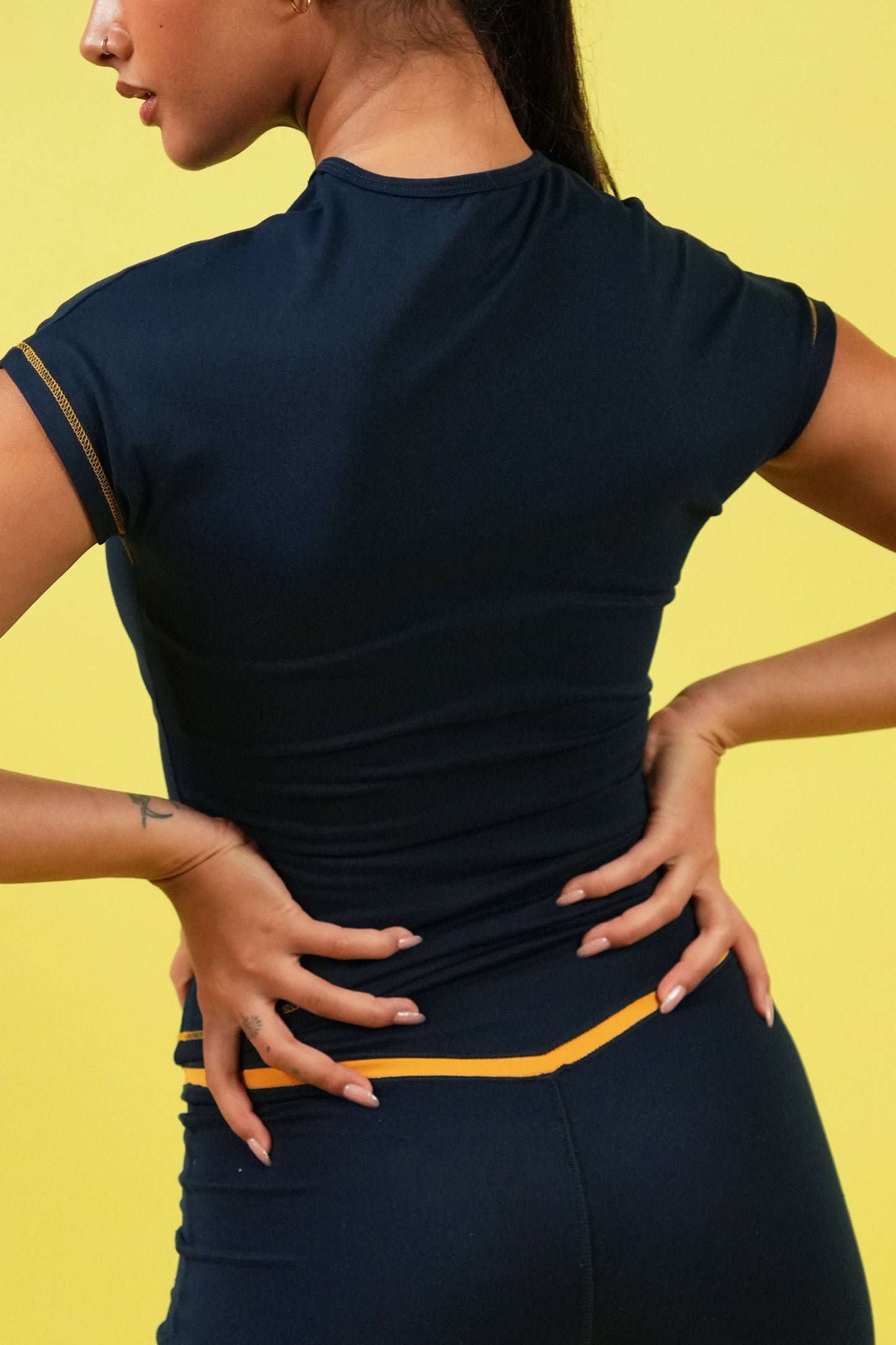 MUSCLE TEE (Navy/Yellow)