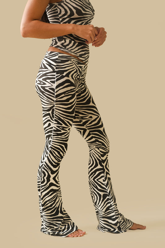 ZEBRA BLACK FOLDOVER PANTS